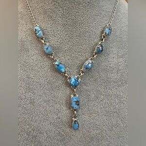 ❤️ Golden Hills PREMIUM Turquoise Navajo 925 Lariat Pendant Necklace 20+1” 16Gm